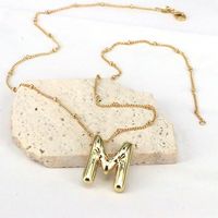 Simple Style Classic Style Letter Copper 18k Gold Plated Pendant Necklace In Bulk sku image 14