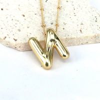 Simple Style Classic Style Letter Copper 18k Gold Plated Pendant Necklace In Bulk sku image 15