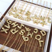 Einfacher Stil Klassischer Stil Buchstabe Kupfer 18 Karat Vergoldet Halskette Mit Anhänger In Masse main image 2