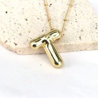 Simple Style Classic Style Letter Copper 18k Gold Plated Pendant Necklace In Bulk sku image 20