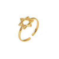 Acero Titanio Chapados en oro de 18k Estilo Simple Embutido Circulo Diamantes De Imitación Anillos Abiertos sku image 12