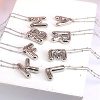 Hip-hop Simple Style Classic Style Letter Copper Silver Plated Pendant Necklace In Bulk main image 3