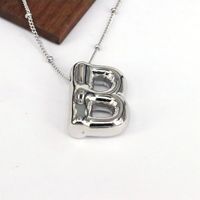 Hip-hop Simple Style Classic Style Letter Copper Silver Plated Pendant Necklace In Bulk main image 4