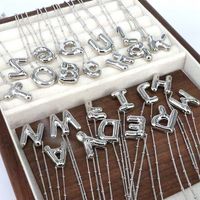 Hip-hop Simple Style Classic Style Letter Copper Silver Plated Pendant Necklace In Bulk main image 2