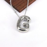 Hip-hop Simple Style Classic Style Letter Copper Silver Plated Pendant Necklace In Bulk main image 6