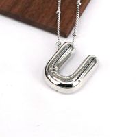 Hip-hop Simple Style Classic Style Letter Copper Silver Plated Pendant Necklace In Bulk sku image 20