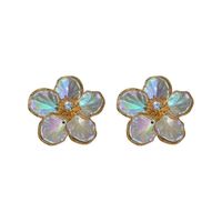 Wholesale Jewelry Retro Luxurious Flower Copper Alloy Artificial Crystal 14k Gold Plated Plating Inlay Ear Studs main image 2