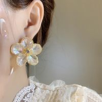 Wholesale Jewelry Retro Luxurious Flower Copper Alloy Artificial Crystal 14k Gold Plated Plating Inlay Ear Studs main image 4