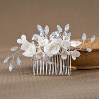 Elegant Retro Lady Flower Rhinestone Insert Comb main image 1