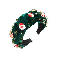 Classic Style Christmas Tree Santa Claus Snowman Cloth Inlay Glass Drill Hair Band main image 2