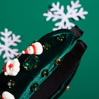Classic Style Christmas Tree Santa Claus Snowman Cloth Inlay Glass Drill Hair Band main image 5