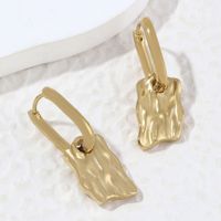 1 Pair Simple Style Streetwear Geometric Polishing Plating Stainless Steel 18K Gold Plated Drop Earrings main image 4