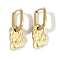 1 Pair Simple Style Streetwear Geometric Polishing Plating Stainless Steel 18K Gold Plated Drop Earrings main image 2