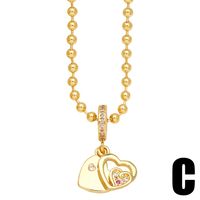 Modern Style Simple Style Letter Heart Shape Copper 18k Gold Plated Zircon Pendant Necklace In Bulk main image 3