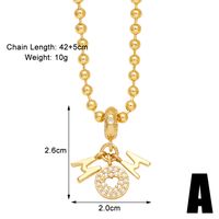 Modern Style Simple Style Letter Heart Shape Copper 18k Gold Plated Zircon Pendant Necklace In Bulk sku image 1
