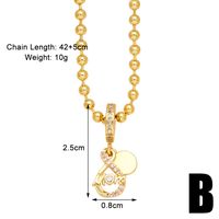 Modern Style Simple Style Letter Heart Shape Copper 18k Gold Plated Zircon Pendant Necklace In Bulk sku image 2