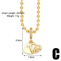 Modern Style Simple Style Letter Heart Shape Copper 18k Gold Plated Zircon Pendant Necklace In Bulk sku image 3