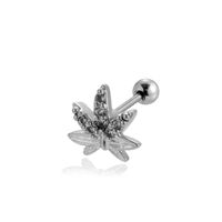 1 Piece Ear Cartilage Rings & Studs Vintage Style French Style Simple Style Star Wings Butterfly 316 Stainless Steel  Copper Plating Inlay Zircon sku image 8