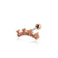 1 Piece Ear Cartilage Rings & Studs Vintage Style French Style Simple Style Star Wings Butterfly 316 Stainless Steel  Copper Plating Inlay Zircon sku image 19