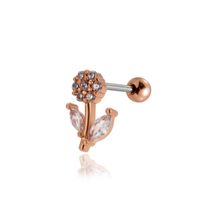 1 Piece Ear Cartilage Rings & Studs Vintage Style French Style Simple Style Pentagram Heart Shape Horse 316 Stainless Steel  Copper Plating Inlay Zircon sku image 23
