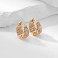 1 Pair Sweet Colorful Plating Inlay Copper Zircon Gold Plated Earrings sku image 4