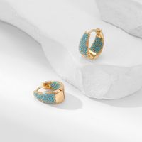 1 Pair Sweet Colorful Plating Inlay Copper Zircon Gold Plated Earrings sku image 7