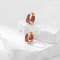 1 Pair Sweet Colorful Plating Inlay Copper Zircon Gold Plated Earrings sku image 6