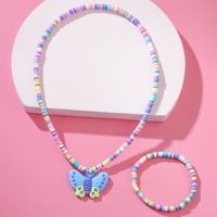 Cute Shell Fish Tail Resin Beaded Kid's Necklace 1 Set sku image 4