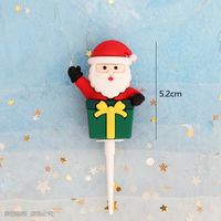 Christmas Santa Claus Snowman Elk Soft Glue Party Cake Decorating Supplies 1 Piece sku image 9