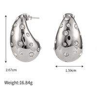 1 Pair Simple Style Water Droplets Inlay Stainless Steel Zircon Ear Studs sku image 2