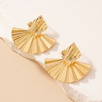 1 Pair Elegant Glam Luxurious Sector Plating Metal Alloy Ferroalloy 14k Gold Plated Ear Studs main image 3