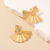 1 Pair Elegant Glam Luxurious Sector Plating Metal Alloy Ferroalloy 14k Gold Plated Ear Studs main image 4