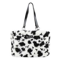 Women's  Plush Color Block Leopard Elegant Vacation Sewing Thread Square Zipper Shoulder Bag Messenger Bag sku image 3
