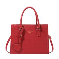Women's All Seasons Pu Leather Letter Solid Color Classic Style Square Zipper Handbag sku image 1