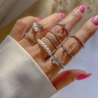 Estilo Ig Cuadrado Sale De Gotitas De Agua Diamantes De Imitación Perla Aleación Venta Al Por Mayor Anillos sku image 2