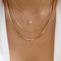 Ig Style Simple Style Round Artificial Crystal Alloy Wholesale Three Layer Necklace main image 1