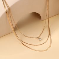 Ig Style Simple Style Round Artificial Crystal Alloy Wholesale Three Layer Necklace main image 4