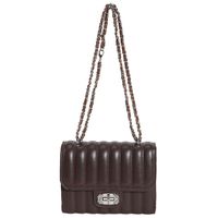 Women's Pu Leather Solid Color Streetwear Square Lock Clasp Shoulder Bag Crossbody Bag sku image 4