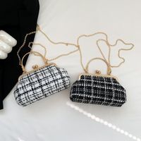Women's Braid Lattice Streetwear Shell Lock Clasp Shoulder Bag Crossbody Bag main image 1