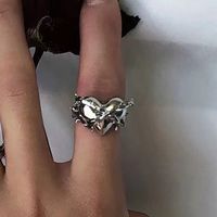 Ig-stil Glänzend Eule Schlange Schmetterling Legierung Überzug Inlay Strasssteine Unisex Ringe sku image 13