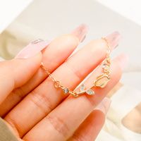 Sweet Flower Alloy Plating Inlay Rhinestones Opal Women's Bracelets sku image 1