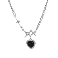 Y2k Simple Style Heart Shape Alloy Inlay Artificial Crystal Women's Pendant Necklace main image 2