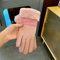 Frau Einfacher Stil Einfarbig Samt Polyester Handschuhe 1 Paar sku image 8