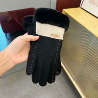 Frau Einfacher Stil Einfarbig Samt Polyester Handschuhe 1 Paar sku image 7