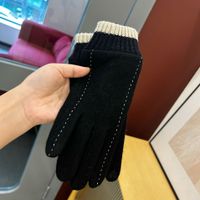 Frau Einfacher Stil Einfarbig Samt Polyester Handschuhe 1 Paar sku image 10