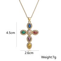 Vintage Style Simple Style Cross Copper 18k Gold Plated Zircon Pendant Necklace In Bulk main image 3