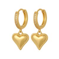 1 Pair Sweet Animal Heart Shape Plating Inlay Copper Artificial Pearls Zircon Drop Earrings Ear Studs main image 4