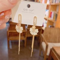 1 Pair Wedding Bridal Shiny Flower Artificial Crystal Alloy Drop Earrings main image 4