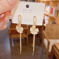 1 Pair Wedding Bridal Shiny Flower Artificial Crystal Alloy Drop Earrings main image 3