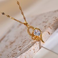 Ig Style Shiny Love Copper Plating Inlay Zircon Pendant Necklace main image 5